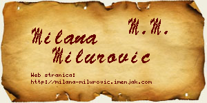 Milana Milurović vizit kartica